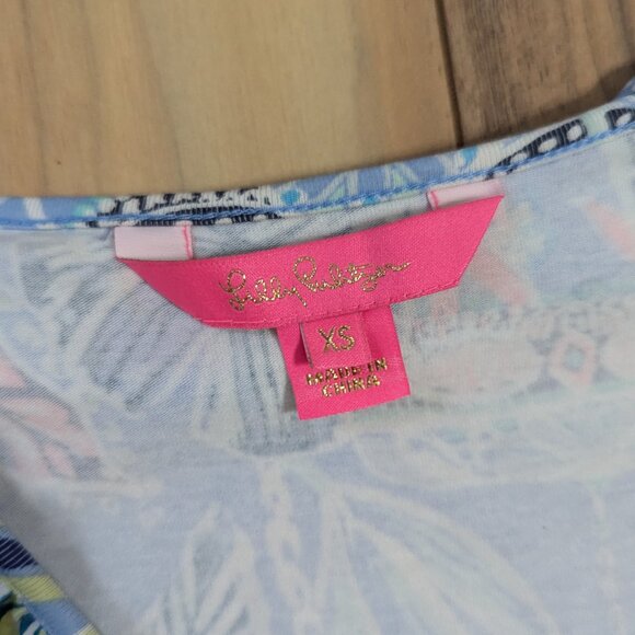 EUC! Lilly Pulitzer Jessalynne Romper Blue Peri Lapis Lanterns Size XS $178 - Picture 3 of 14
